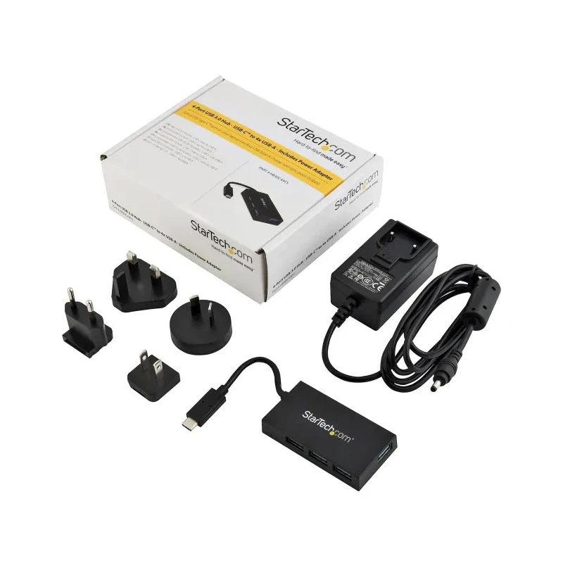 RS PRO 4 Port USB 3.0 USB Hub USB Powered with External 20W Adapter 74mm x 39mm x 13mm HB30C4AFS