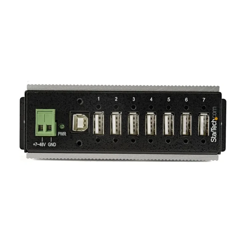 StarTech.com 7 Port USB 2.0 USB Hub, Terminal Connector Powered, 132mm x 42mm x 132mm HB20A7AME