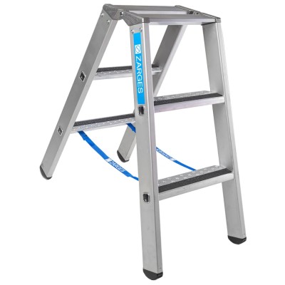 Zarges Aluminium 3 Steps Step Ladder, 0.88 m Open Length 41549