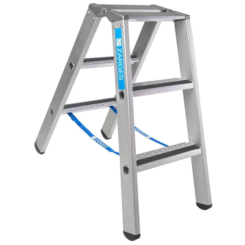 Zarges Aluminium 3 Steps Step Ladder, 0.88 m Open Length 41549