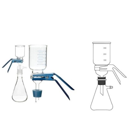 Membrane Filter Holder With Funnel Flask Clamp & Cork Lab image-1