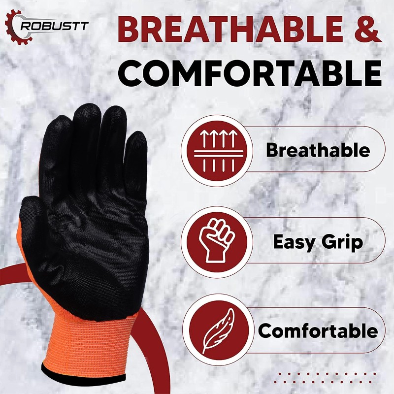 Buy Robustt Orange/Black Nitrile Gloves 500-Pack at Best Price