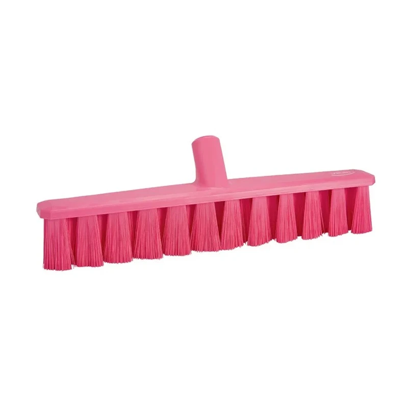 Vikan Push Broom Pink With Polyethylene Terephthalate Bristles Medium Hardness Width 50mm Depth 400mm Model 31731