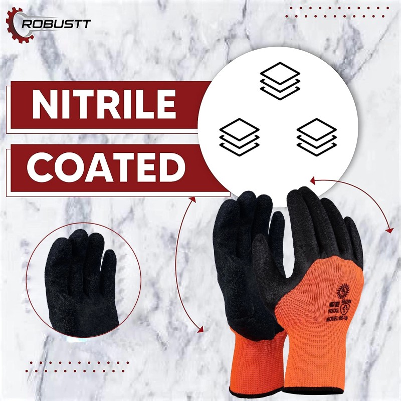 Buy Robustt Orange/Black Nitrile Gloves 500-Pack at Best Price