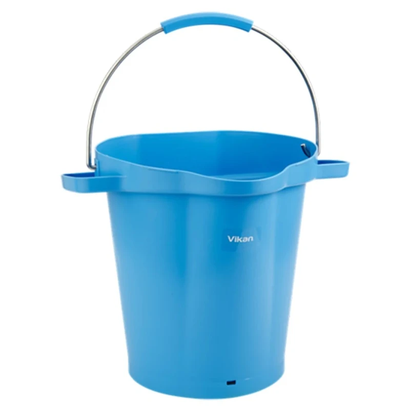 Vikan Durable 20L Plastic Blue Round Bucket with Handle 56923
