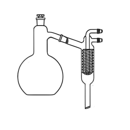 Distillation Apparatus 2000ml Flask & Friedrich Condenser Lab image-1