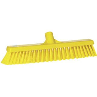 Vikan Push Broom Yellow for Dry Areas, Wet Areas, Hard Bristles, 410mm Width 31746