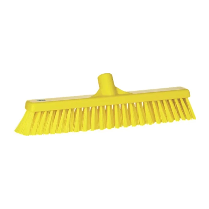 Vikan Push Broom Yellow for Dry Areas, Wet Areas, Hard Bristles, 410mm Width 31746