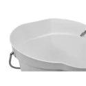Vikan 6L Plastic White Round Bucket with Handle, Drip-Free Spout, Calibrated, Model 56885