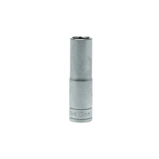 Teng Tools Chrome Vanadium 1/2 in Drive 15 mm 6 Point Socket, 79mm Overall Length M1206156-C