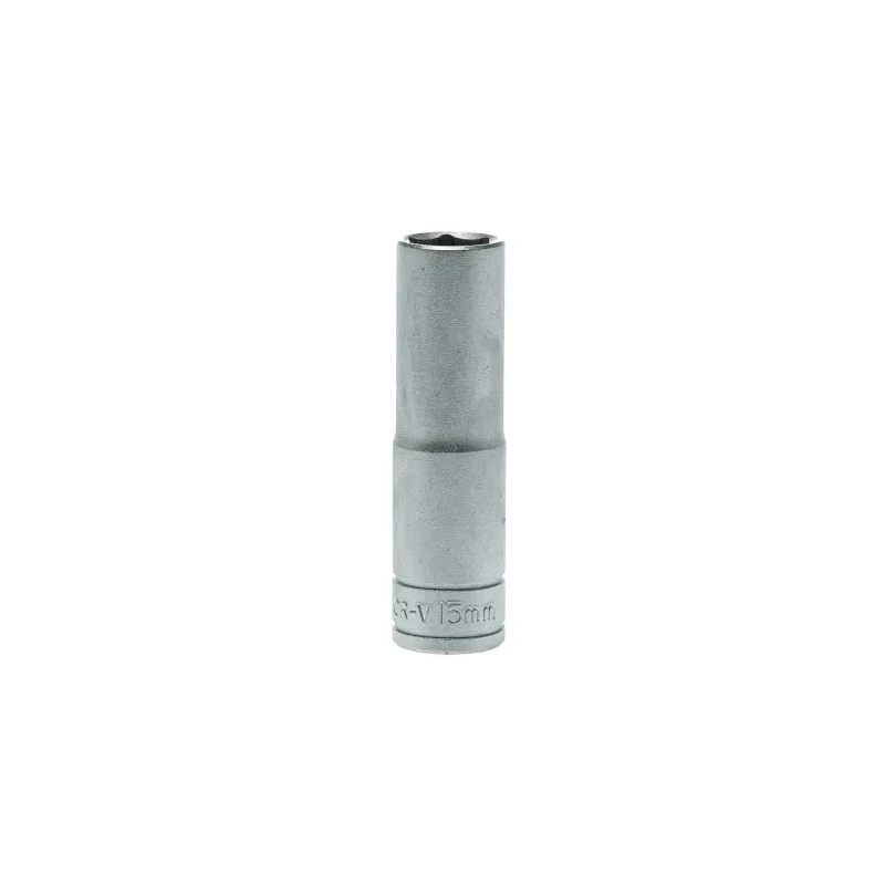 Teng Tools Chrome Vanadium 1/2 in Drive 15 mm 6 Point Socket, 79mm Overall Length M1206156-C