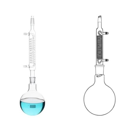 Reflux Assembly With 1000ml Flask & Reversible Coil Condenser Lab image-1