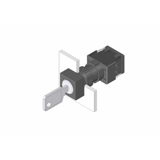 EAO IP65 Key Switch 3-Way 240V AC Screw Terminal Square Bezel