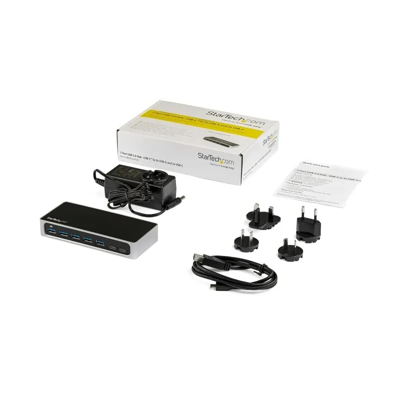 StarTech.com 7 Port USB 3.0 USB Hub, AC Adapter Powered, 65 mm Depth 24 mm Height 149 mm Width HB30C5A2CSC