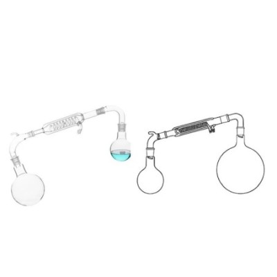 Vacuum Distillation 1000ml Round Bottom Flask & Coil Condenser Lab image-1
