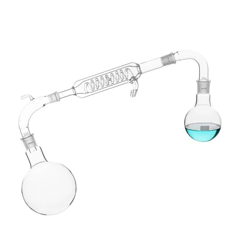  Vacuum Distillation 1000ml Round Bottom Flask & Coil Condenser Lab image-2