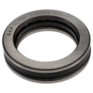 SKF Single-Row Steel Roller Bearing Cylindrical Bore 45 mm ID, 65 mm OD, 14 mm Width, Non-Metallic Cage, Closed End 81109 TN