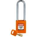 Brady Orange Steel Nylon Padlock, Shackle Diameter 6.35 mm, Shackle Length 76.2 mm 150248
