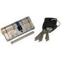 ABUS Brass Euro Cylinder Lock 65mm, Nickel Finish, High Security 91335