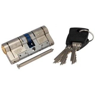 ABUS Brass Euro Cylinder Lock 65mm, Nickel Finish, High Security 91335