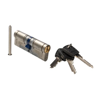 ABUS Brass Euro Cylinder Lock Nickel Finish 80mm 91342