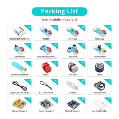 Elecfreaks Inventor's Kit for BBC Micro:bit Multi-Sensor Educational Development Kit with Ultrasonic, Crash EF08232