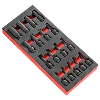 Facom 17-Piece 1/2 in Torx Impact Socket Set Steel Manganese Phosphate Finish MODM.NSXPB