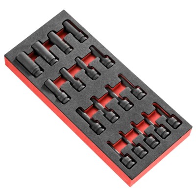Facom 17-Piece 1/2 in Torx Impact Socket Set Steel Manganese Phosphate Finish MODM.NSXPB