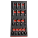 Facom 17-Piece 1/2 in Torx Impact Socket Set Steel Manganese Phosphate Finish MODM.NSXPB