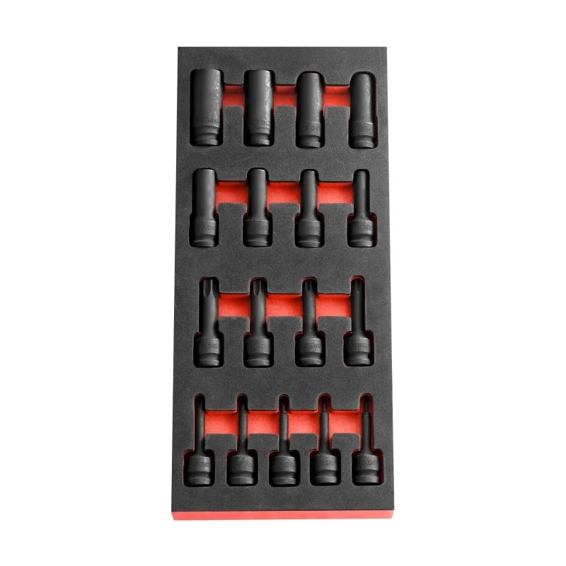 Facom 17-Piece 1/2 in Torx Impact Socket Set Steel Manganese Phosphate Finish MODM.NSXPB