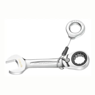Facom Combination Ratchet Spanner Chrome Finish 11 mm Size 103.5mm Overall Length 15° Offset Angle 467S.11SLS