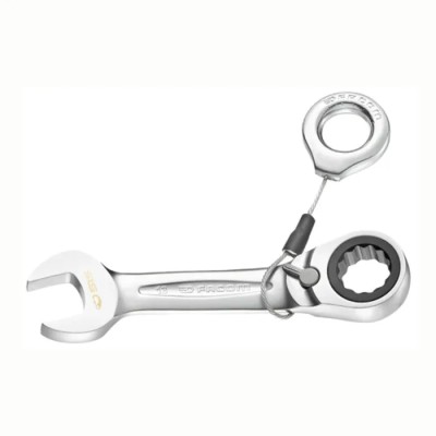 Facom Combination Ratchet Spanner Chrome Finish 11 mm Size 103.5mm Overall Length 15° Offset Angle 467S.11SLS