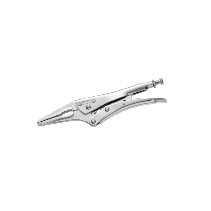 Facom 1-Piece Locking Plier Long Nose, Chrome Finish, 165mm Overall Length 517.6