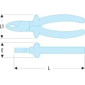Facom 1-Piece Combination Plier, 165mm Overall Length, VDE/1000V Approved, Burnished Finish 187.16AVSE