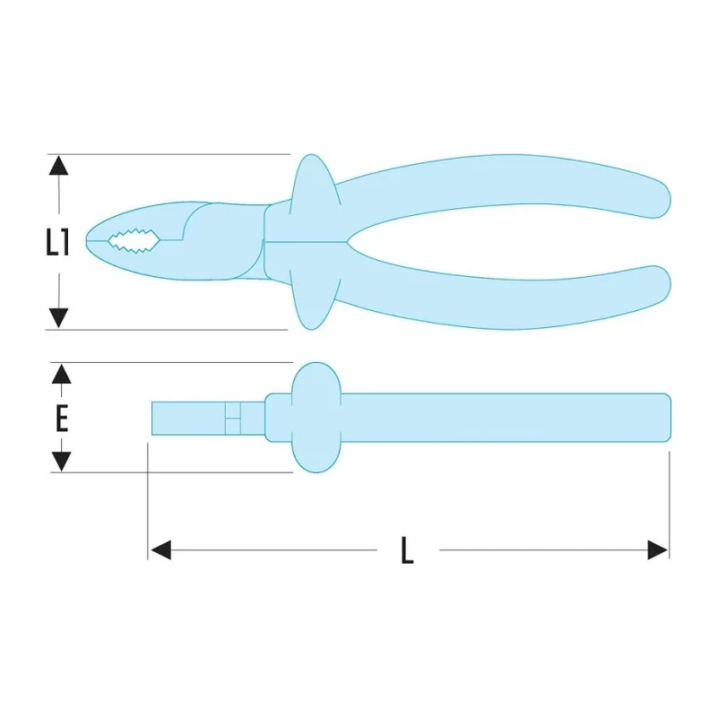 Facom 1-Piece Combination Plier, 165mm Overall Length, VDE/1000V Approved, Burnished Finish 187.16AVSE