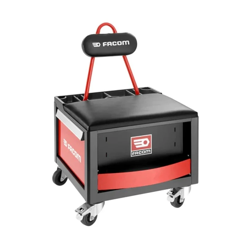 Facom 2 Drawer Wheeled Tool Trolley with Cantilever Tray, 580mm Length, 540mm Width, 470mm Height, Red, Model TCS-P1