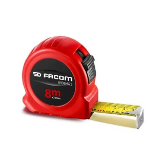 Facom 8 Meter Metric Tape Measure with ABS Case, Red and Black, Blade Width 25mm 893B.825PB
