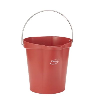 Vikan 12L Polypropylene Red Standard Bucket with Handle 56944