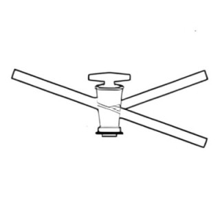 Stopcock Three Way T Bore 2 mm for lab image-1
