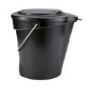 Vikan 12L Plastic Black Bucket Lid Model 56879, 365mm Length, 310mm Width, 40mm Height