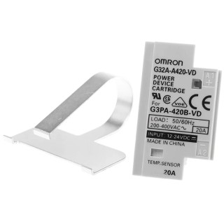 Omron Mount Adapter with DIN Rail Mount and Replaceable SSR Power Cartridge G32A-A420-VD DC12-24