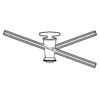 Stopcock Three Way T Bore 4 mm for lab image-1