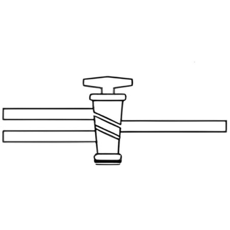 Stopcock Three Way Double Oblique Bore 2 mm for lab image-1