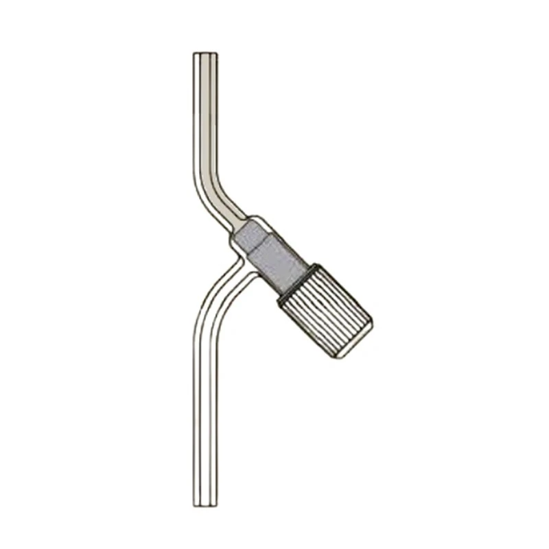 Stopcock Screw Type PTFE Key With Two Limbs Capillary Bore 2mm Lab image-1