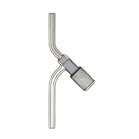 Stopcock Screw Type PTFE Key With Two Limbs Capillary Bore 2mm Lab image-1