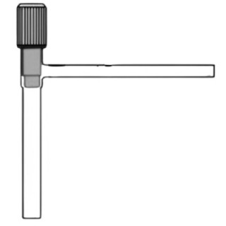Stopcock Screw Type PTFE Key With Two Plain Limbs Right Angle Lab image-1