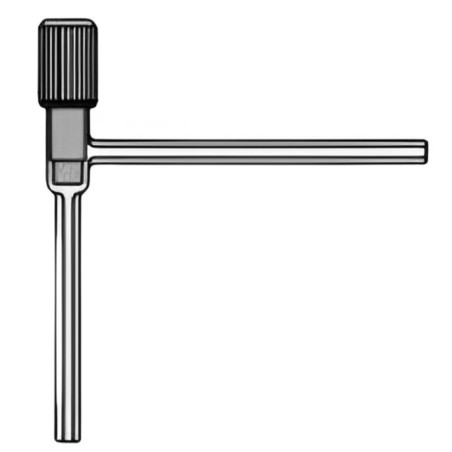 Stopcock Screw Type PTFE Key With Two Limbs Right Angle 2mm Lab image-1