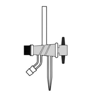 Stopcock For Burettes Double Oblique Bore With PTFE Key for lab image-1