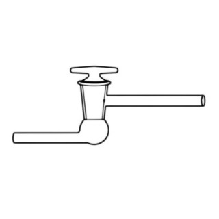 Stopcock L Type Lower Limb Right Angle Hollow Plug High Vacuum Lab image-1