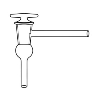 Stopcock L Type Lower Limb Vertical Hollow Plug High Vacuum Lab image-1